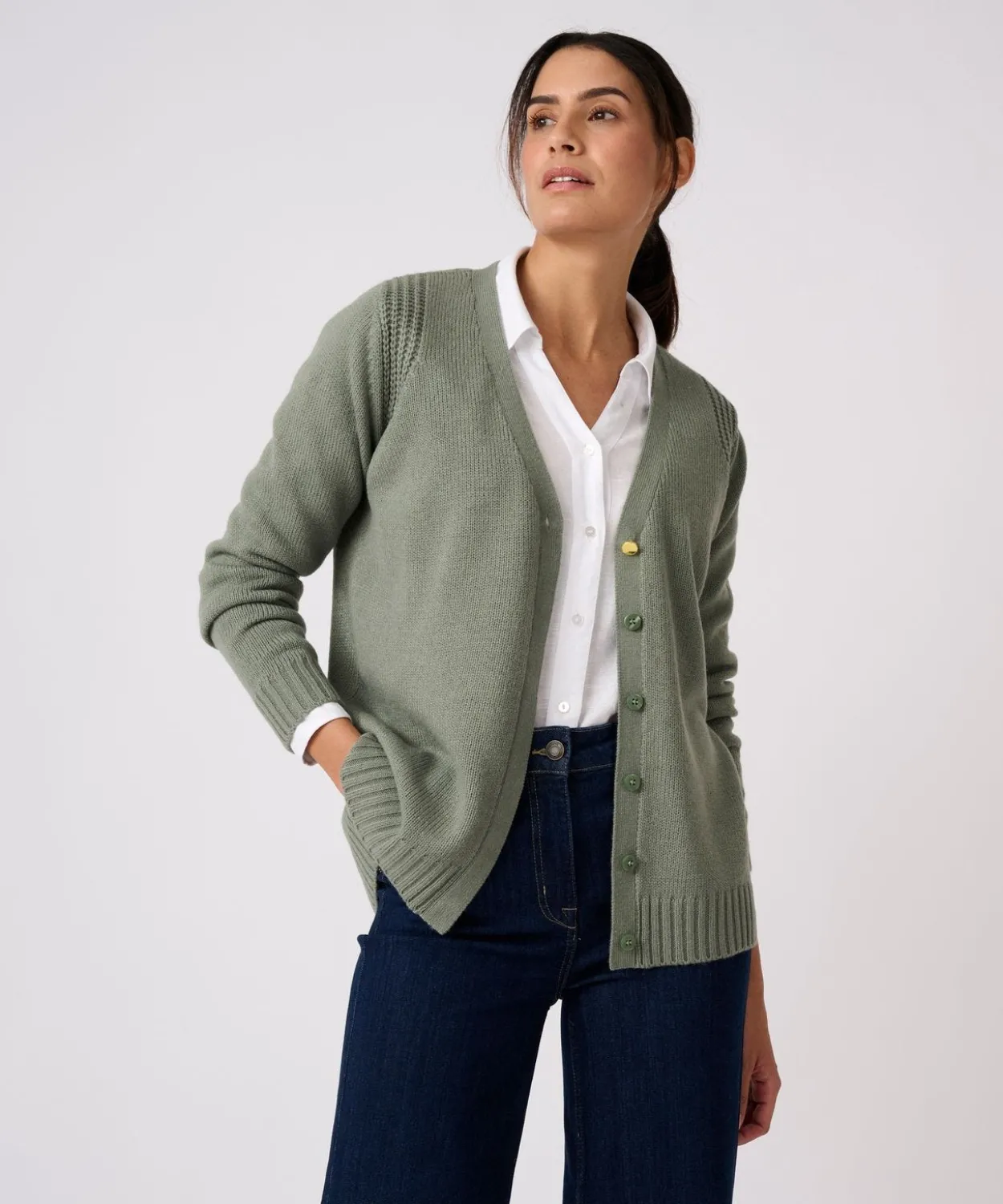 Gilet uni boutonné