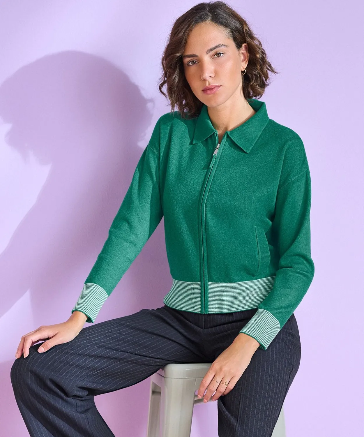 Gilet zippé col polo