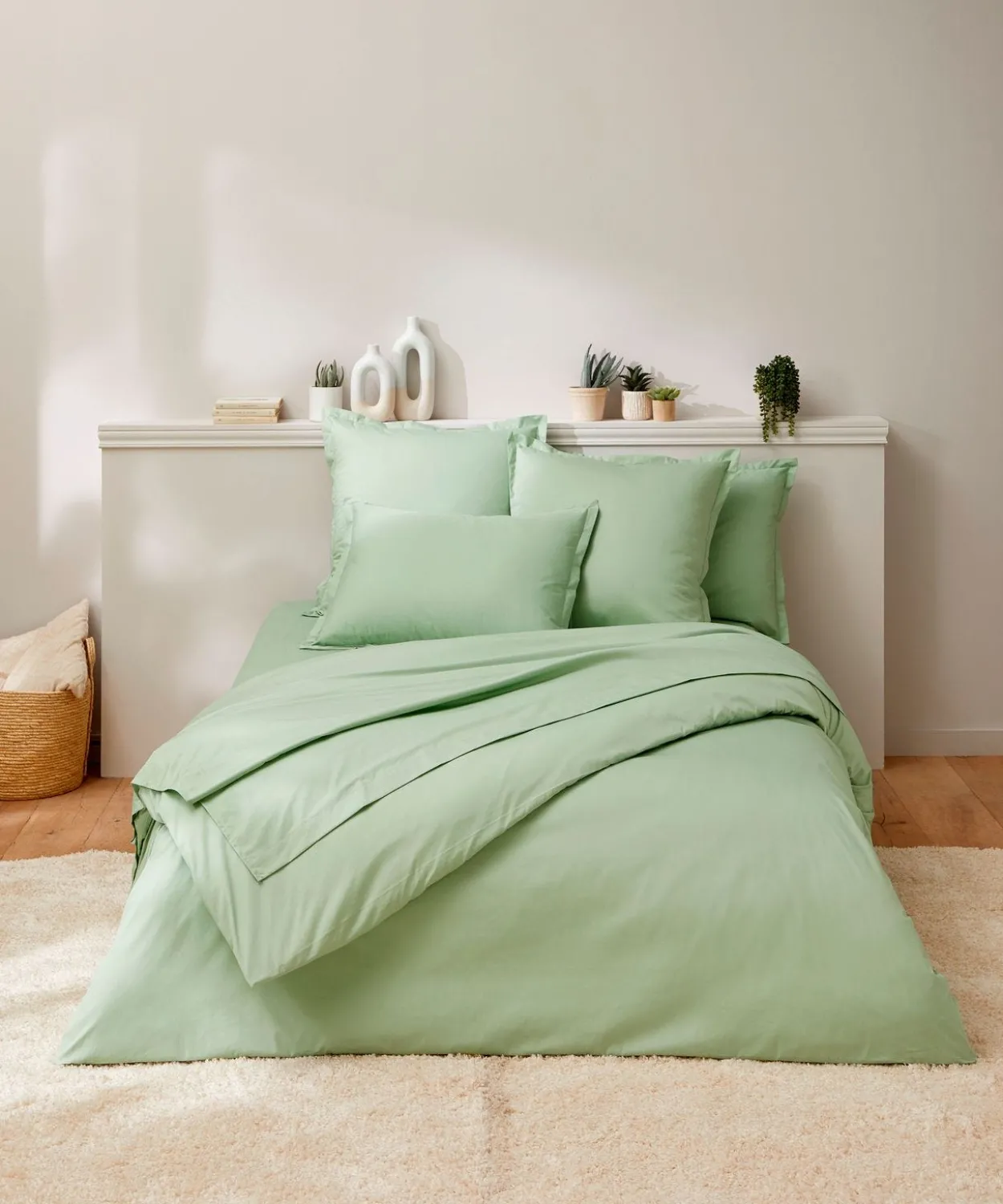 Housse de couette en percale pur coton.