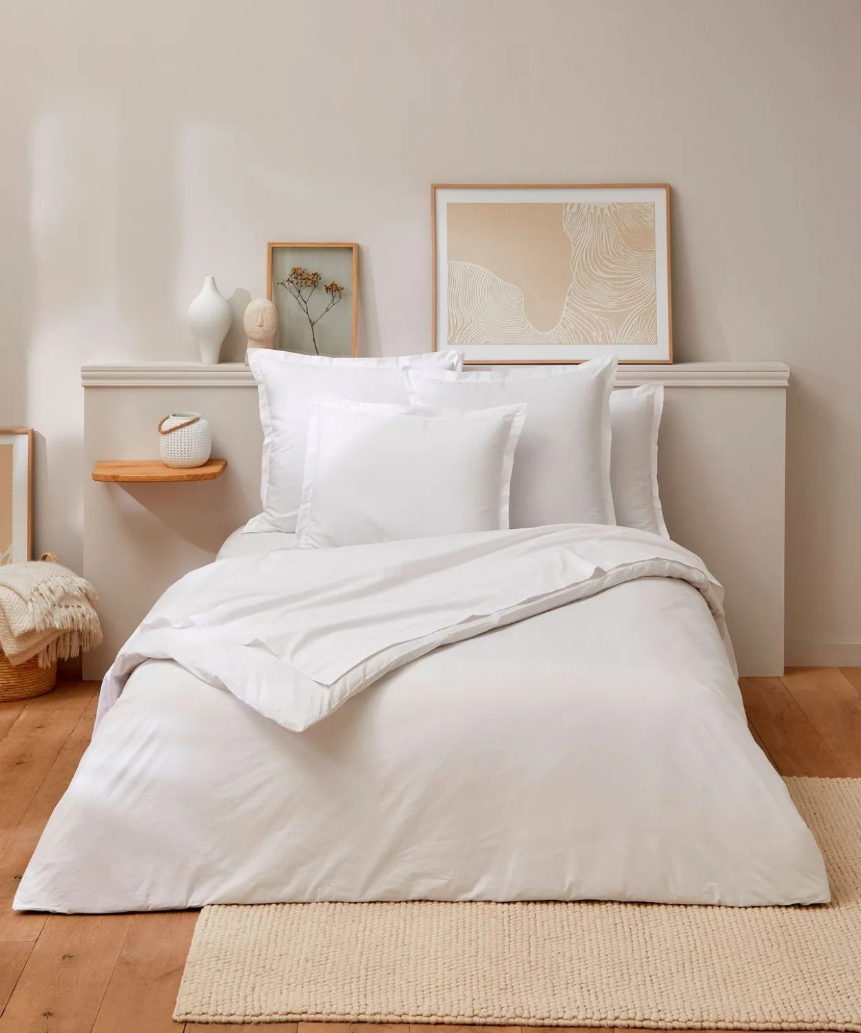 Housse de couette en percale pur coton.