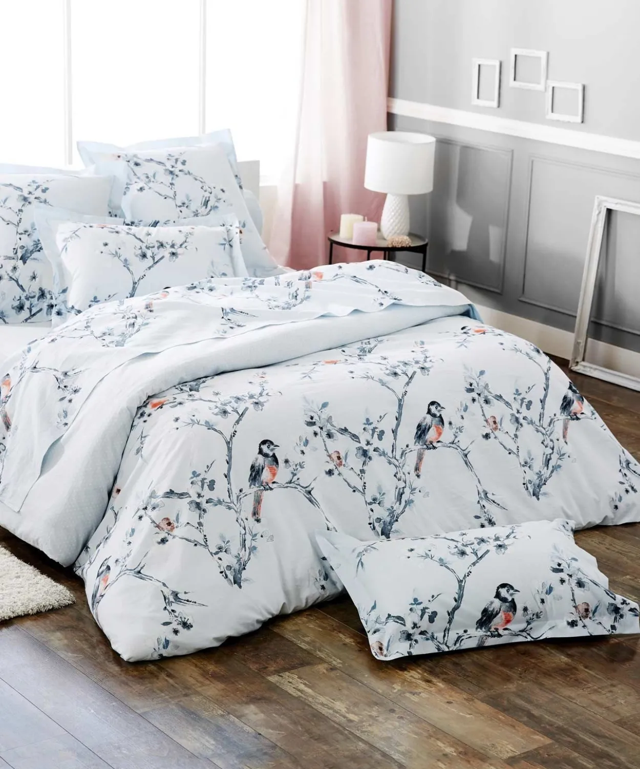 Housse de couette réversible Pinson pur coton