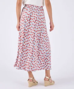 Jupe boutonnée imprimé tulipes