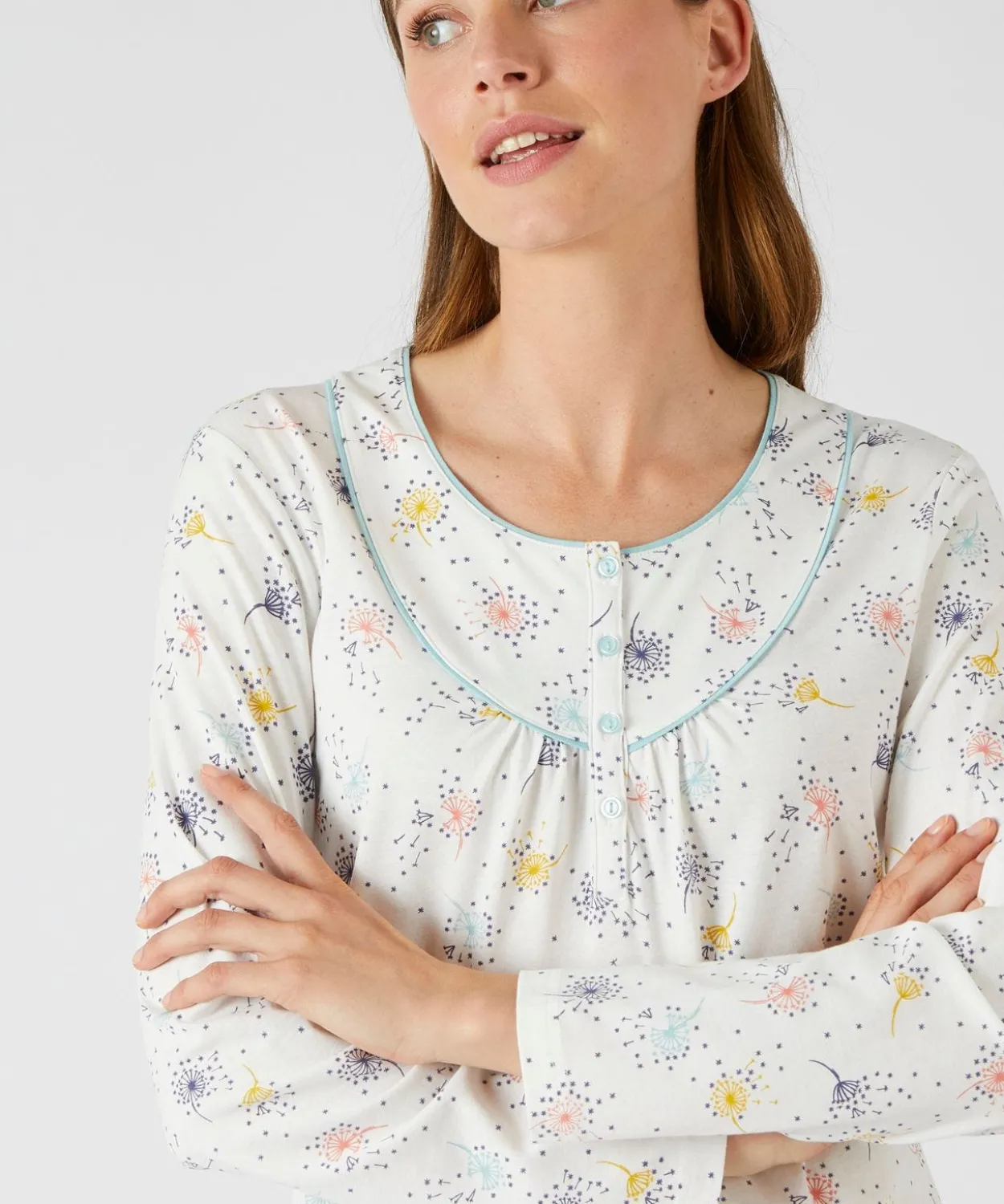 Lot de 2 chemises de nuit jersey pur coton peigné