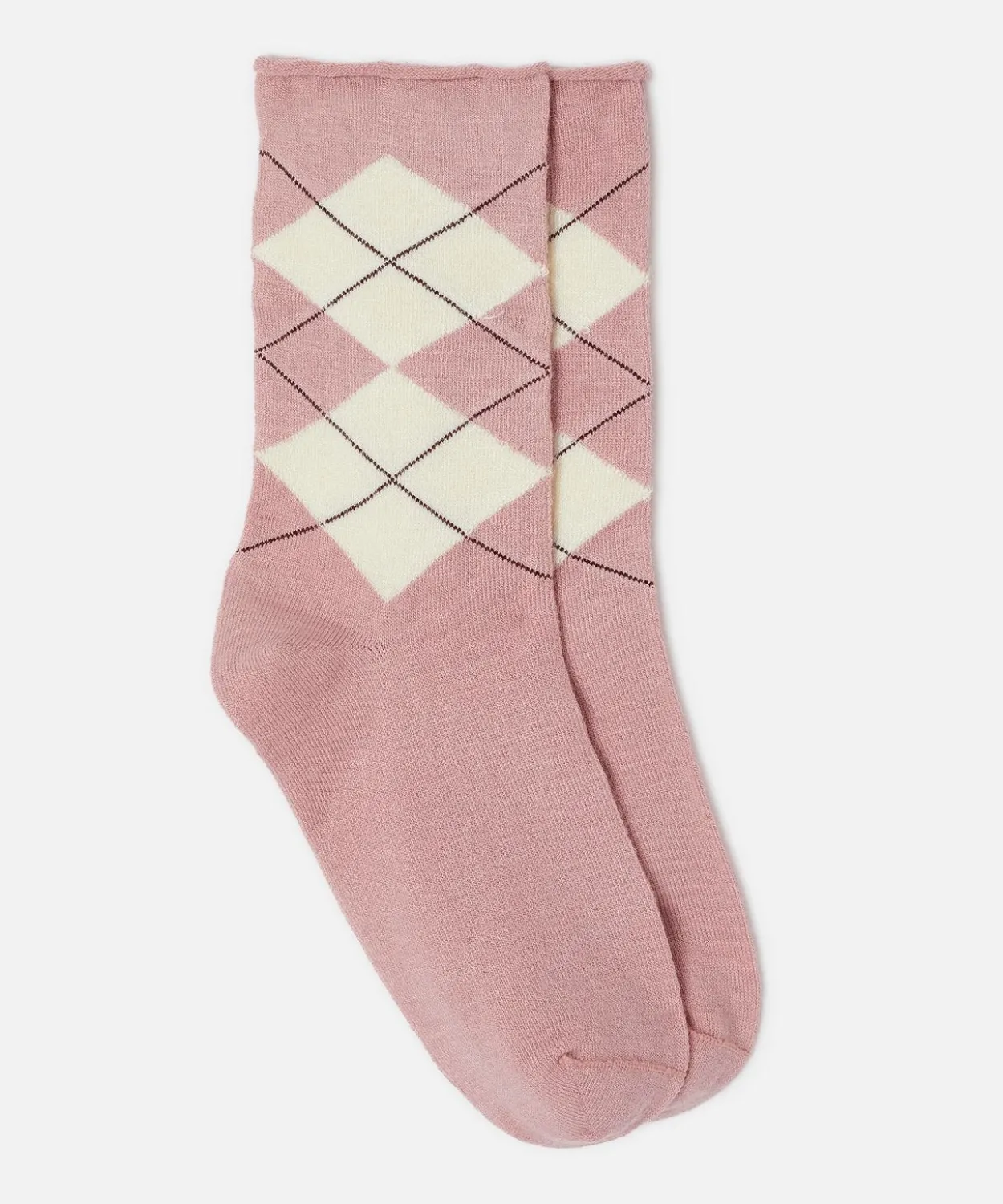 Lot de 2 paires de chaussettes losanges soie et Thermolactyl