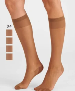 Lot de 4 paires de mi-bas voile 20D