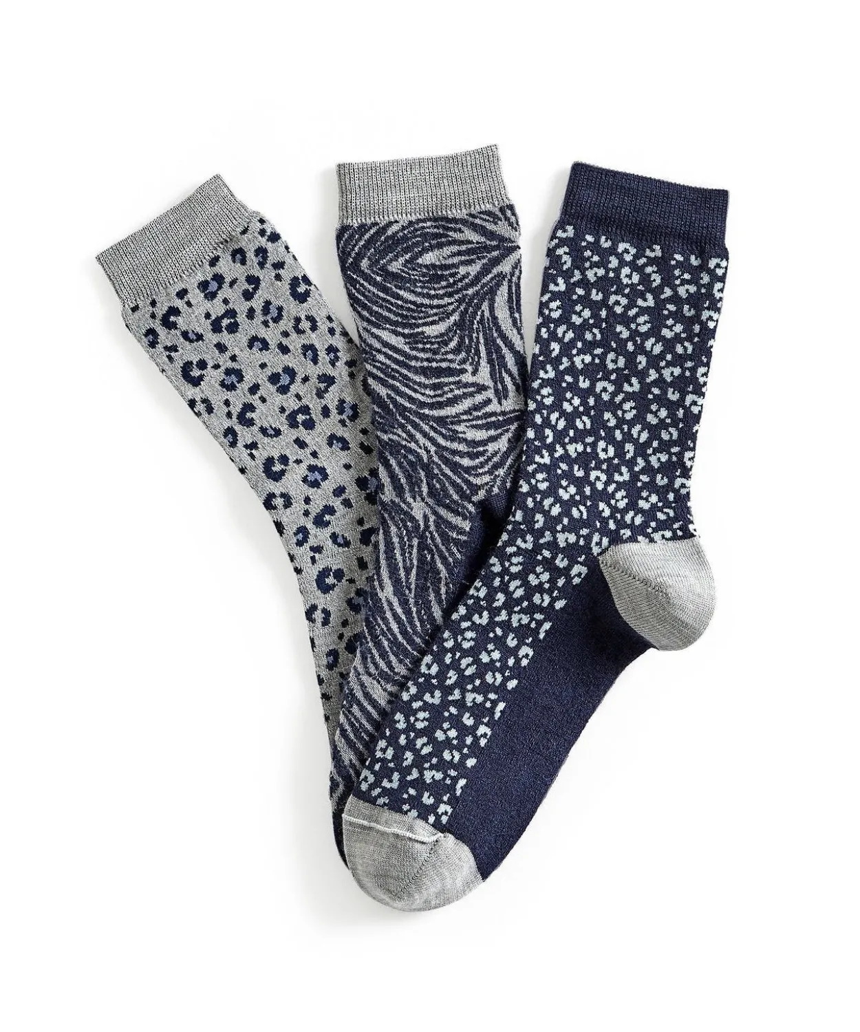 Lot de 3 paires de mi-chaussettes maille jacquard laine et Thermolactyl