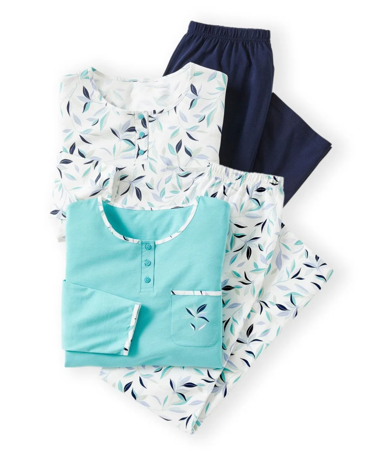 Lot de 2 pyjamas maille jersey pur coton peigné