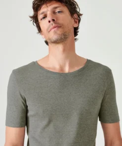Lot de 2 T-shirts col rond, manches courtes, Essential pur coton peigné