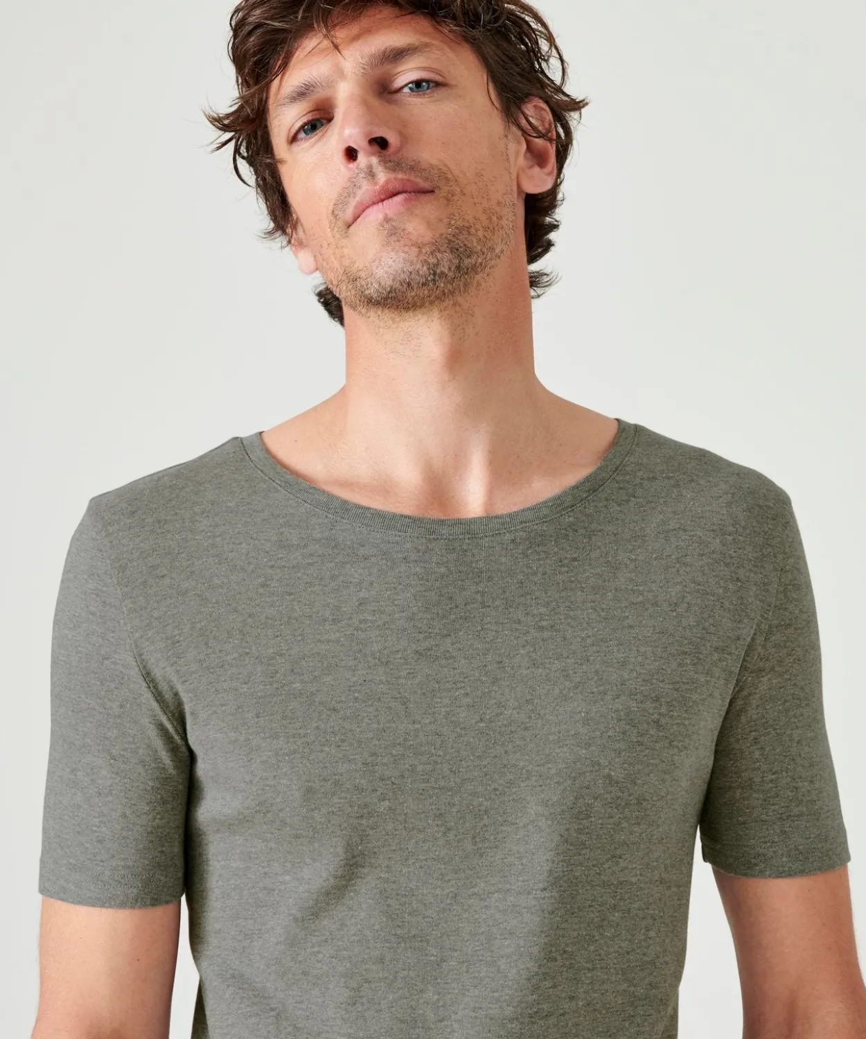 Lot de 2 T-shirts col rond, manches courtes, Essential pur coton peigné