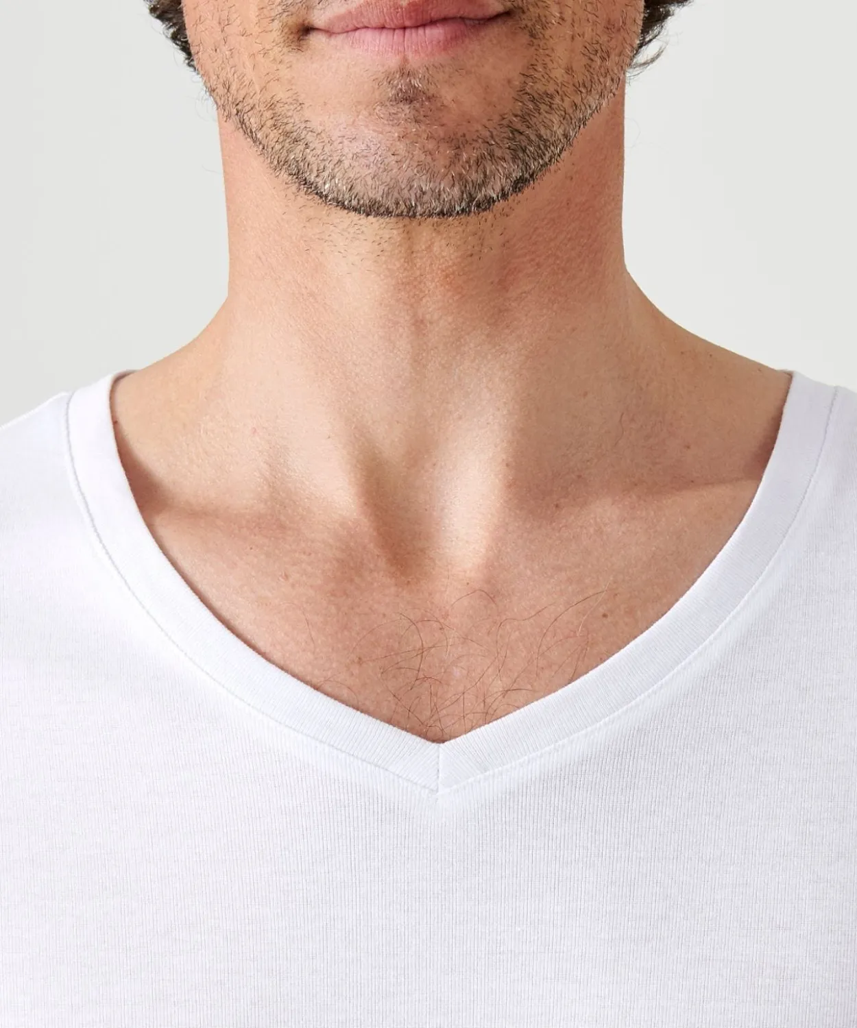 Lot de 2 t-shirts col V, manches courtes, Essential pur coton peigné