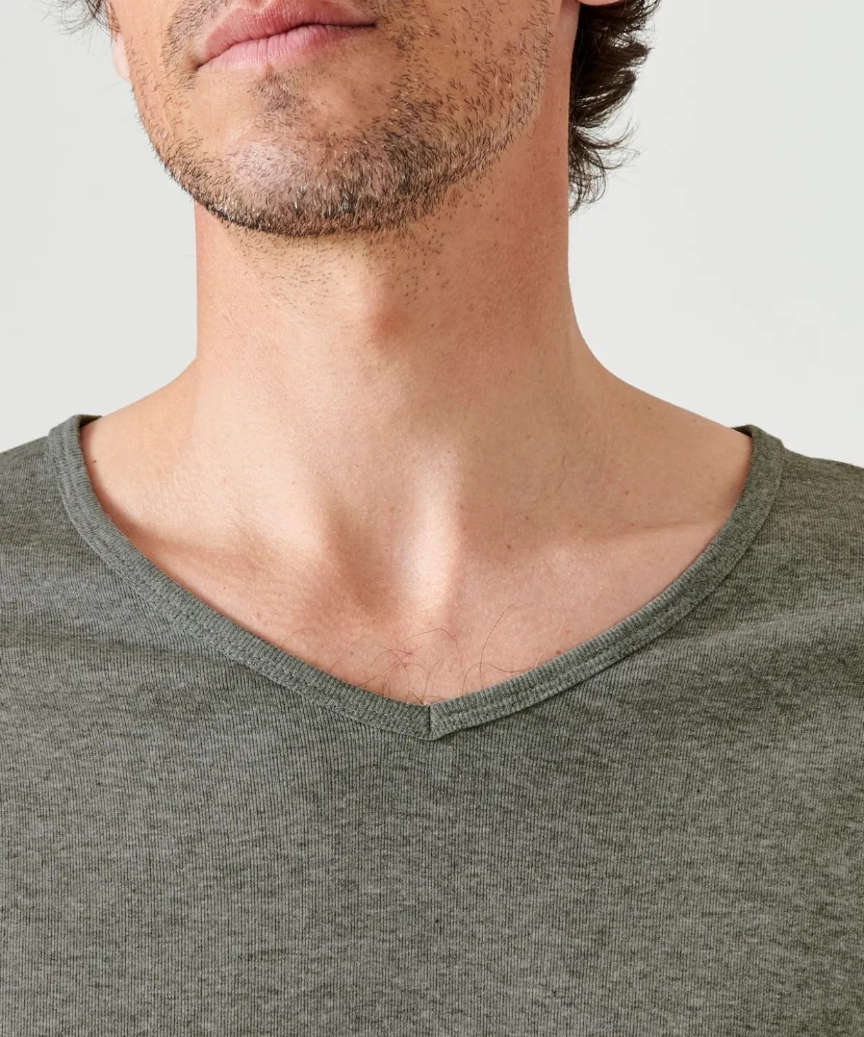 Lot de 2 t-shirts col V, manches courtes, Essential pur coton peigné