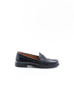 Mocassins vernis effet plissé