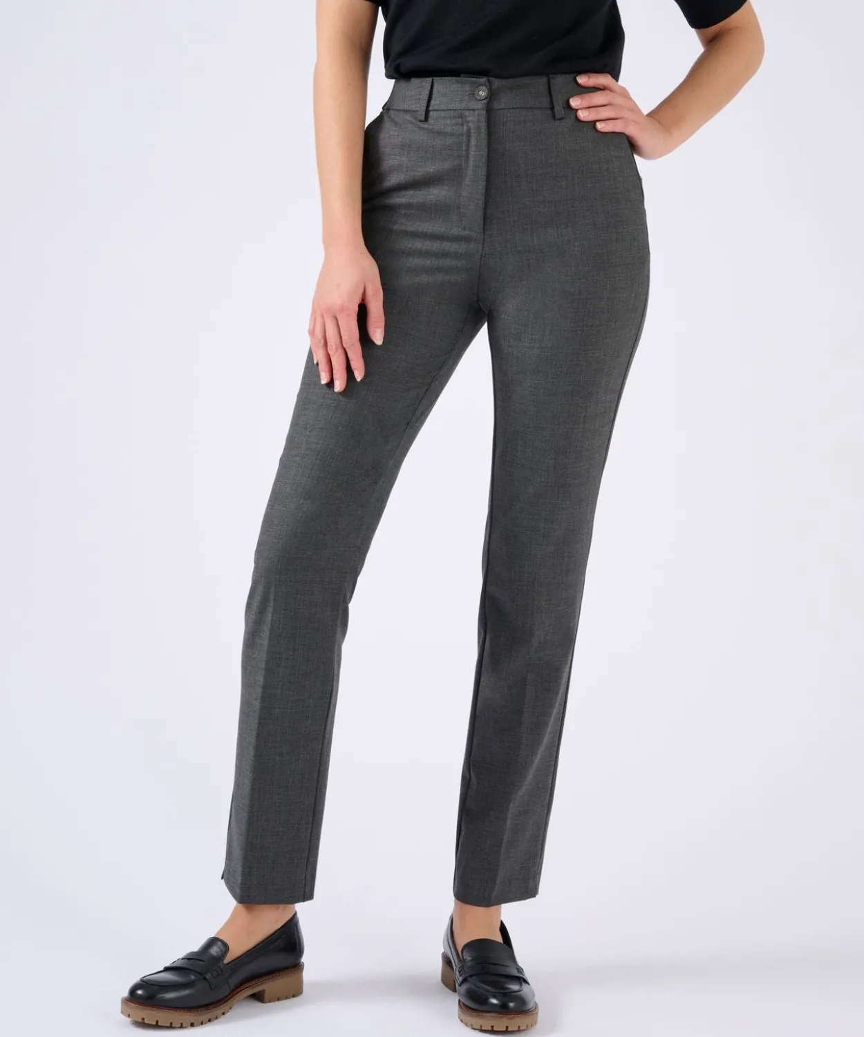 Pantalon cigarette mélange laine