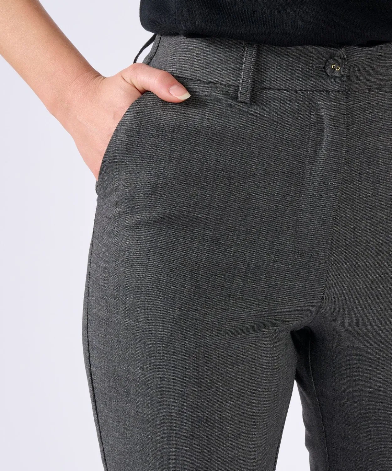 Pantalon cigarette mélange laine