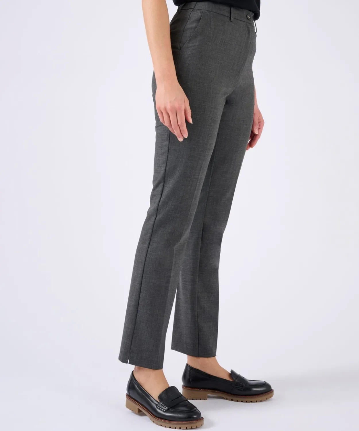 Pantalon cigarette mélange laine
