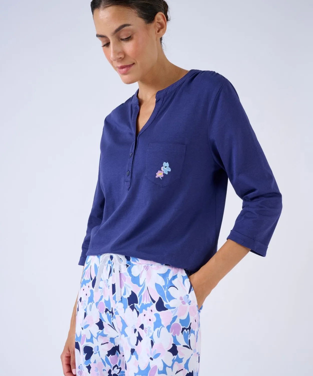 Pantalon de pyjama en maille jersey pur coton