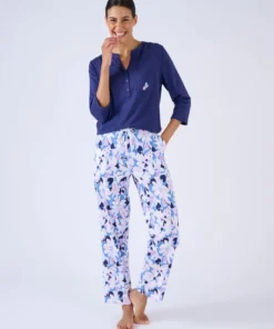 Pantalon de pyjama en maille jersey pur coton