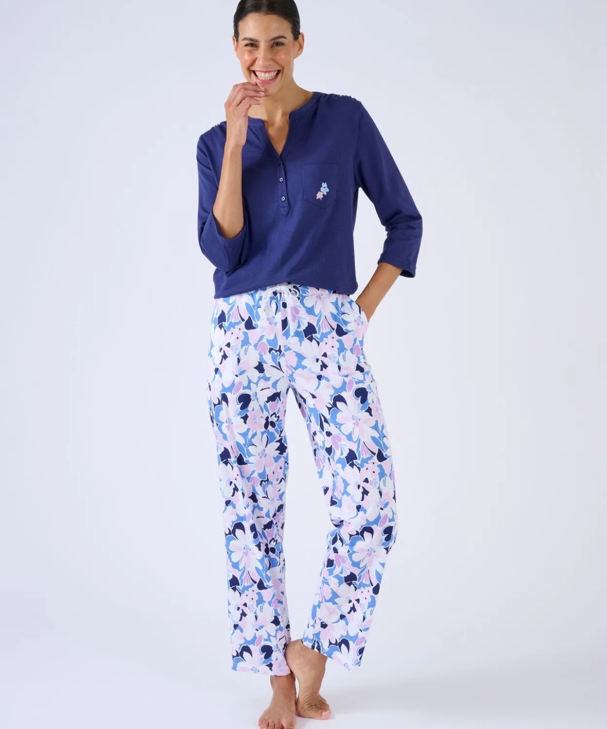 Pantalon de pyjama en maille jersey pur coton