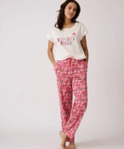 Pantalon de pyjama en maille jersey pur coton