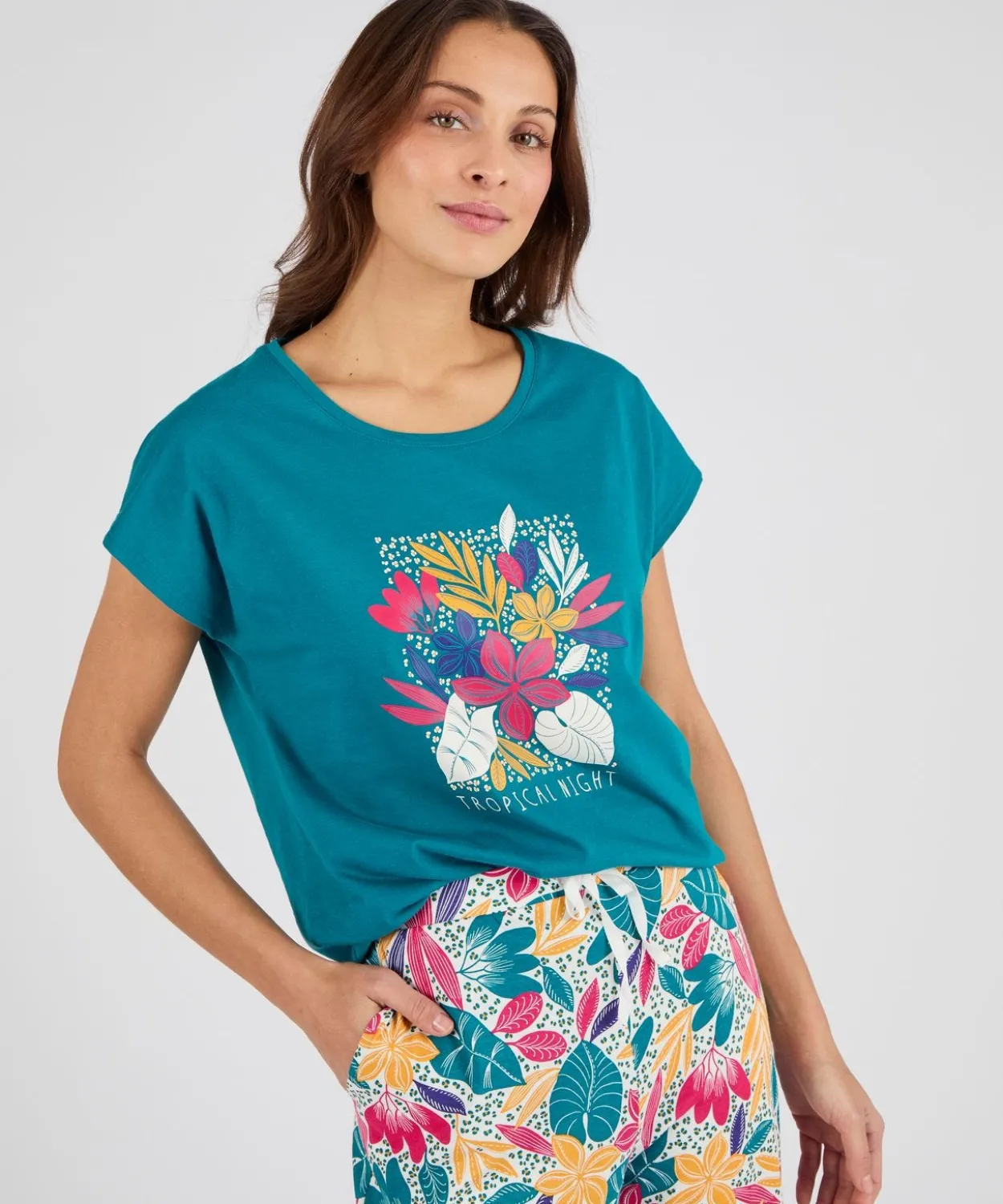 Pantalon de pyjama en maille jersey pur coton