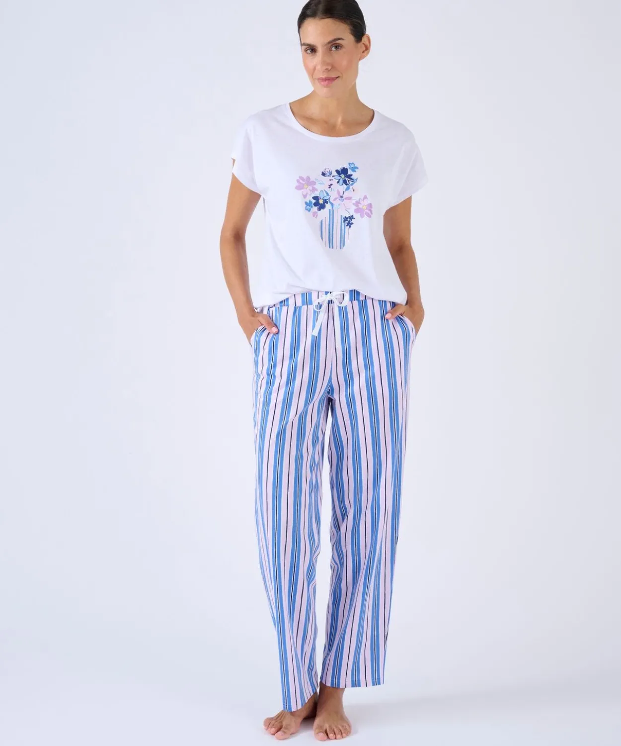 Pantalon de pyjama en maille jersey pur coton