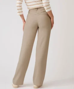 Pantalon large mélange lin