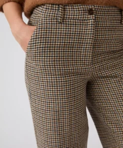 Pantalon large motif pied-de-poule