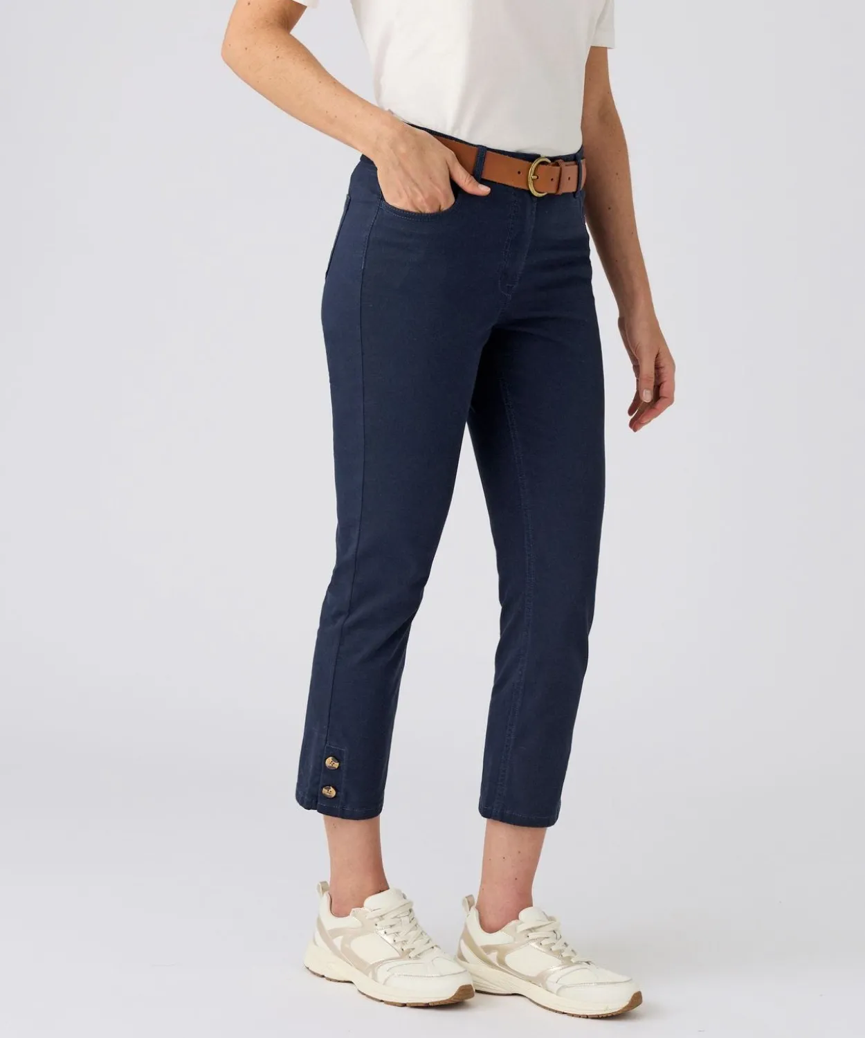 Pantalon 7/8ème fantaisie boutonnée