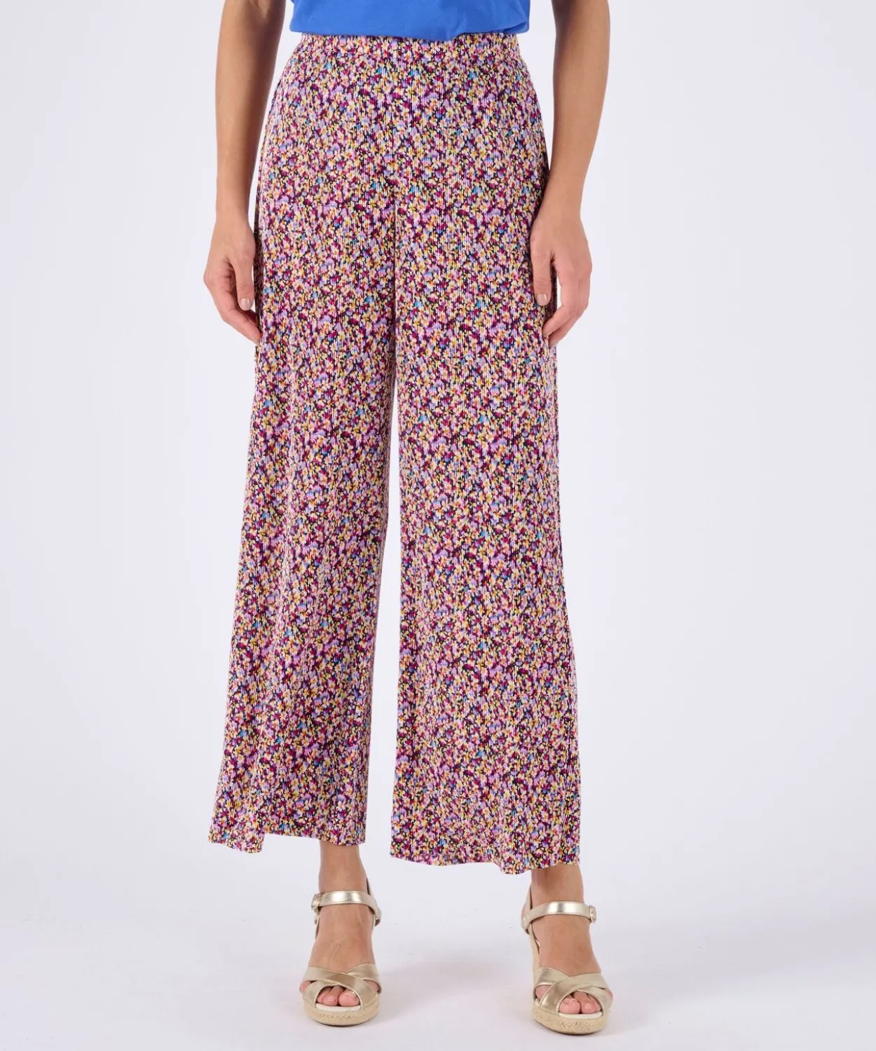 Pantalon 7/8ème maille plissée