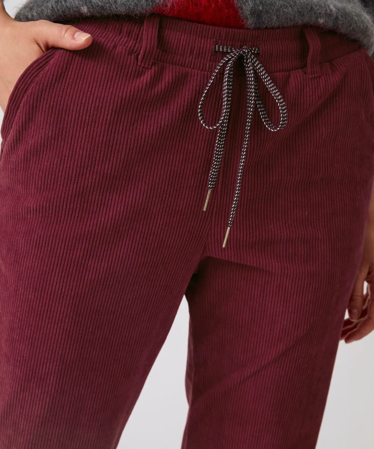 Pantalon velours milleraies enfilable