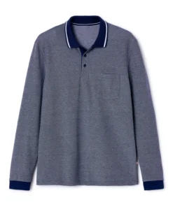 Polo manches longues en maille piquée