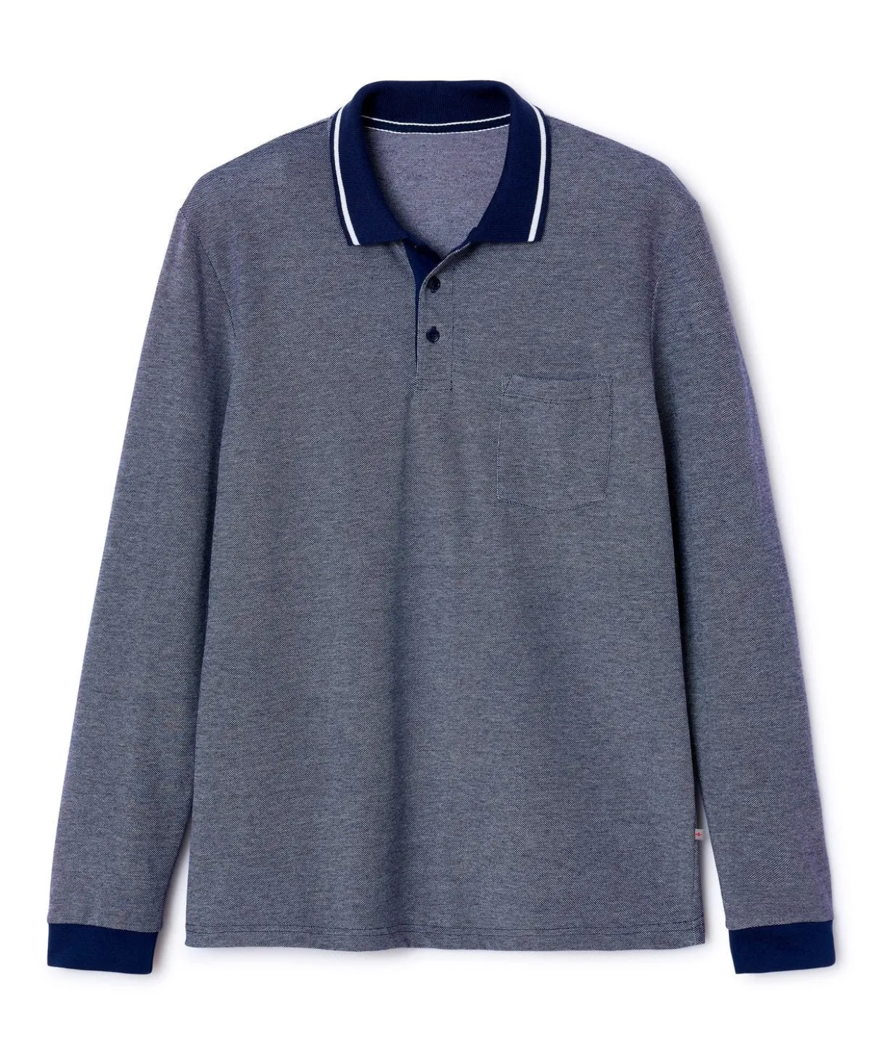 Polo manches longues en maille piquée