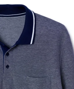 Polo manches longues en maille piquée