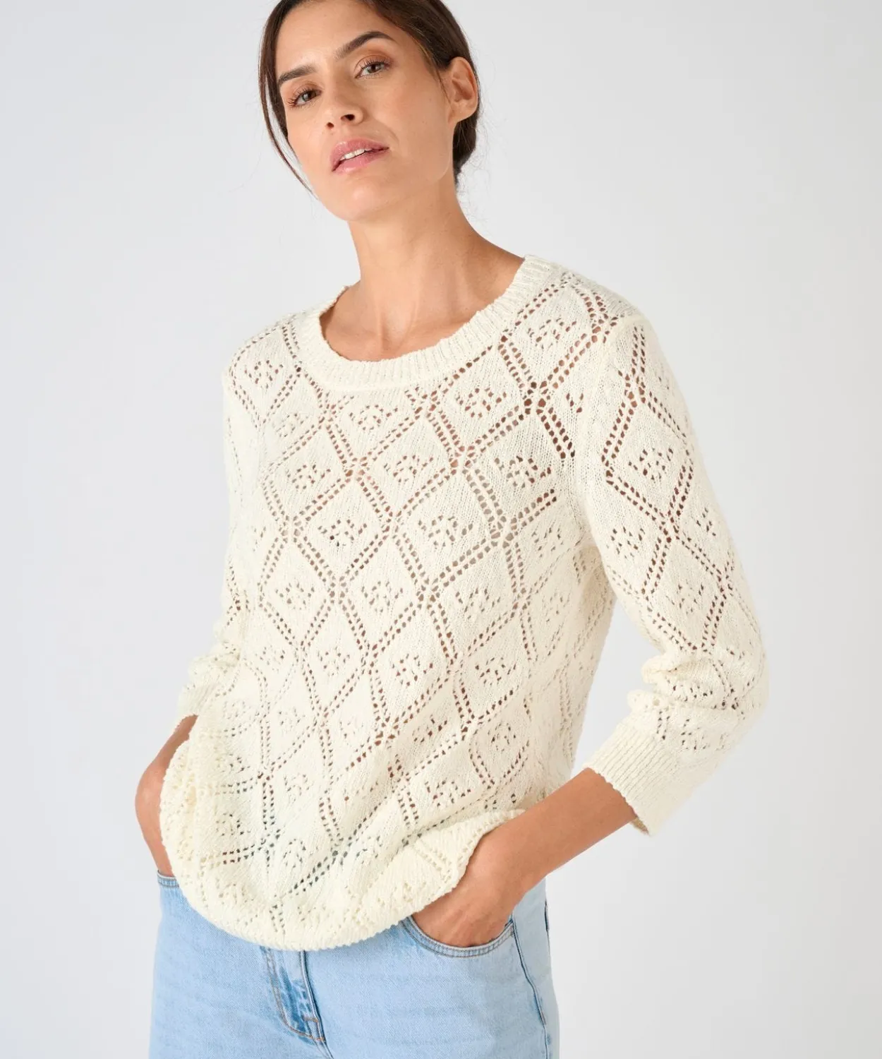 Pull ajouré fil ruban