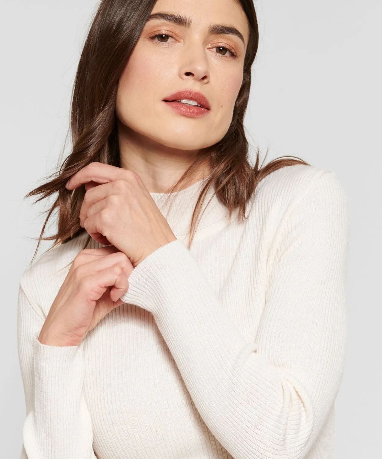 Pull-chaussette col montant 50% laine mérinos