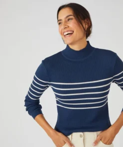 Pull-chaussette col montant 50% laine mérinos
