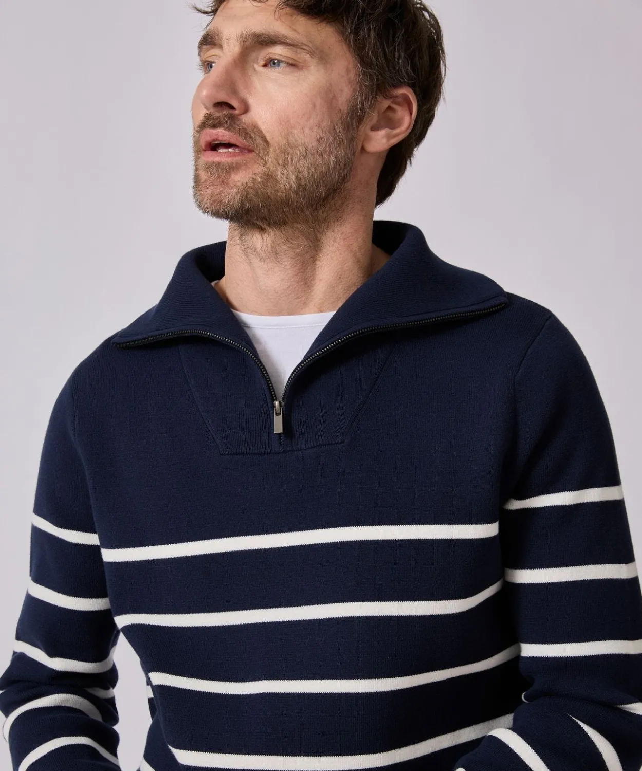 Pull col camionneur zippé