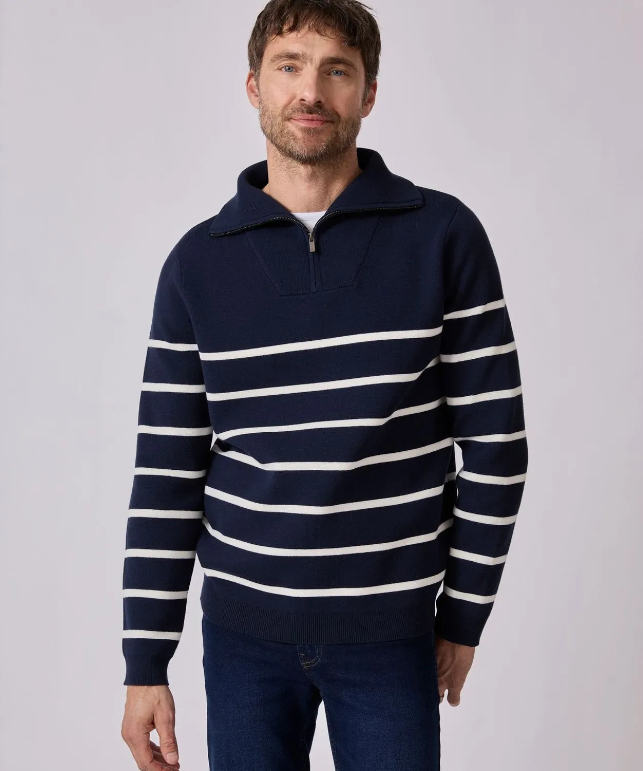 Pull col camionneur zippé