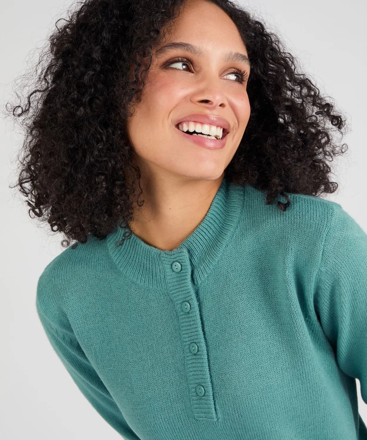 Pull col montant boutonné