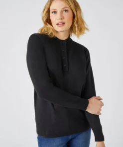 Pull col montant boutonné