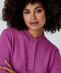 Pull col montant boutonné