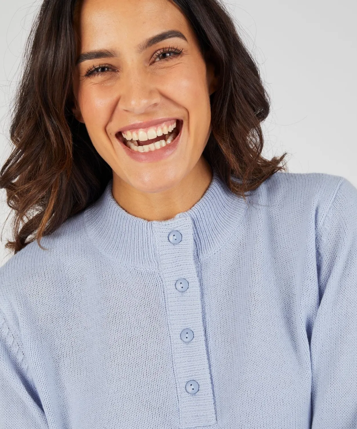 Pull col montant boutonné