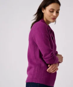 Pull col polo ouvert fantaisie côtelée