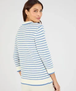 Pull col polo rayé