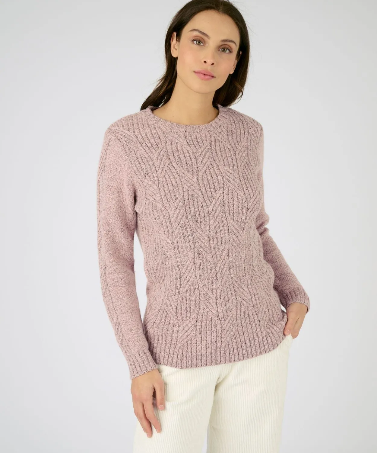 Pull col rond maille chinée Thermolactyl