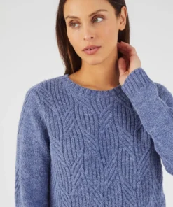 Pull col rond maille chinée Thermolactyl