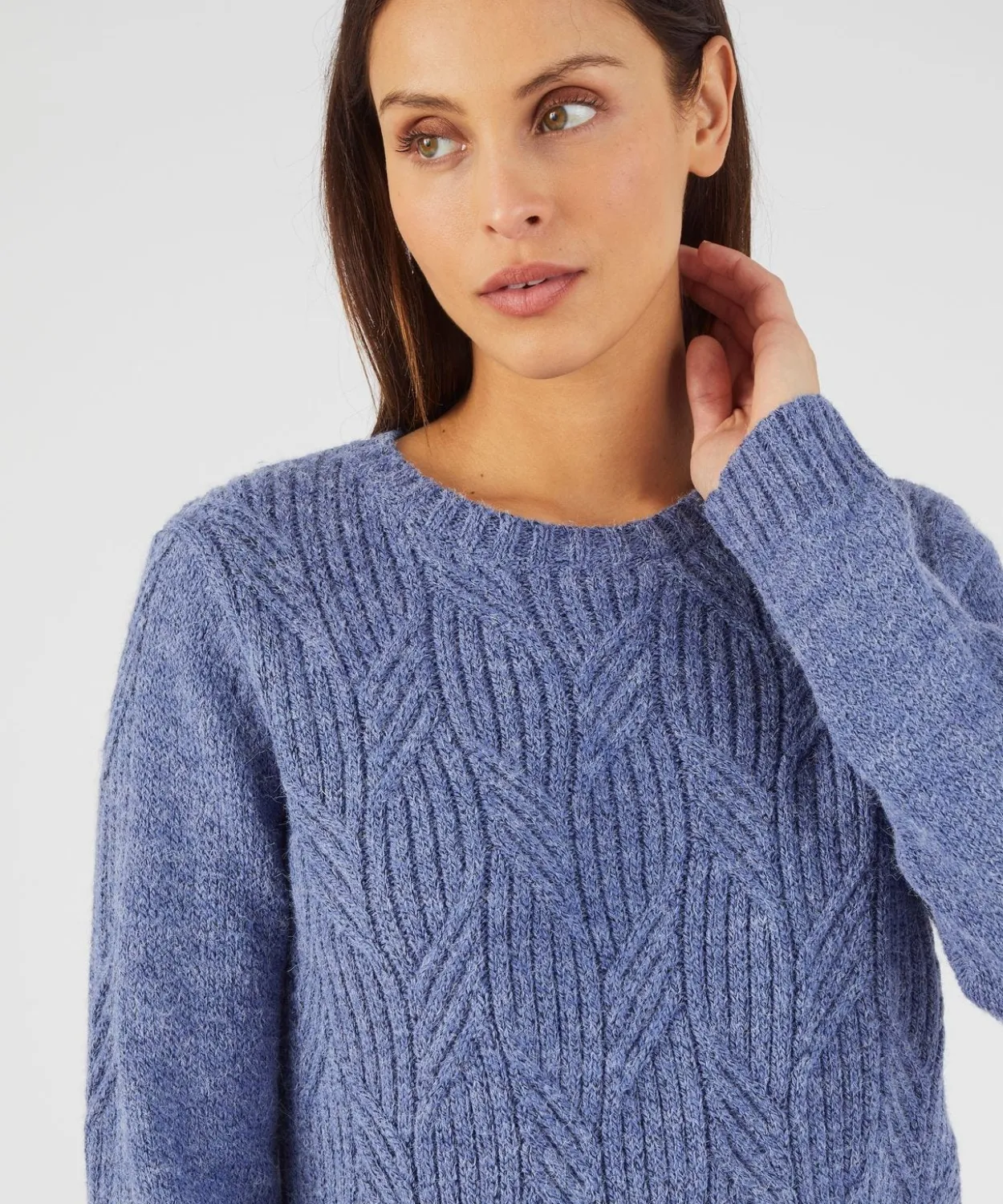 Pull col rond maille chinée Thermolactyl