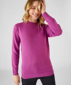 Pull col rond maille jersey