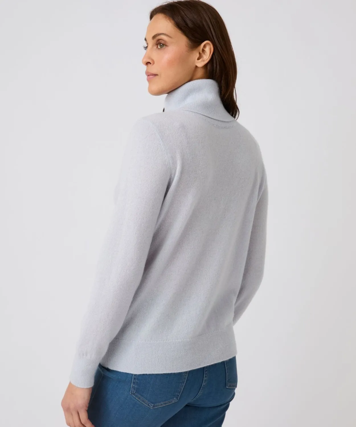 Pull col roulé pur cachemire