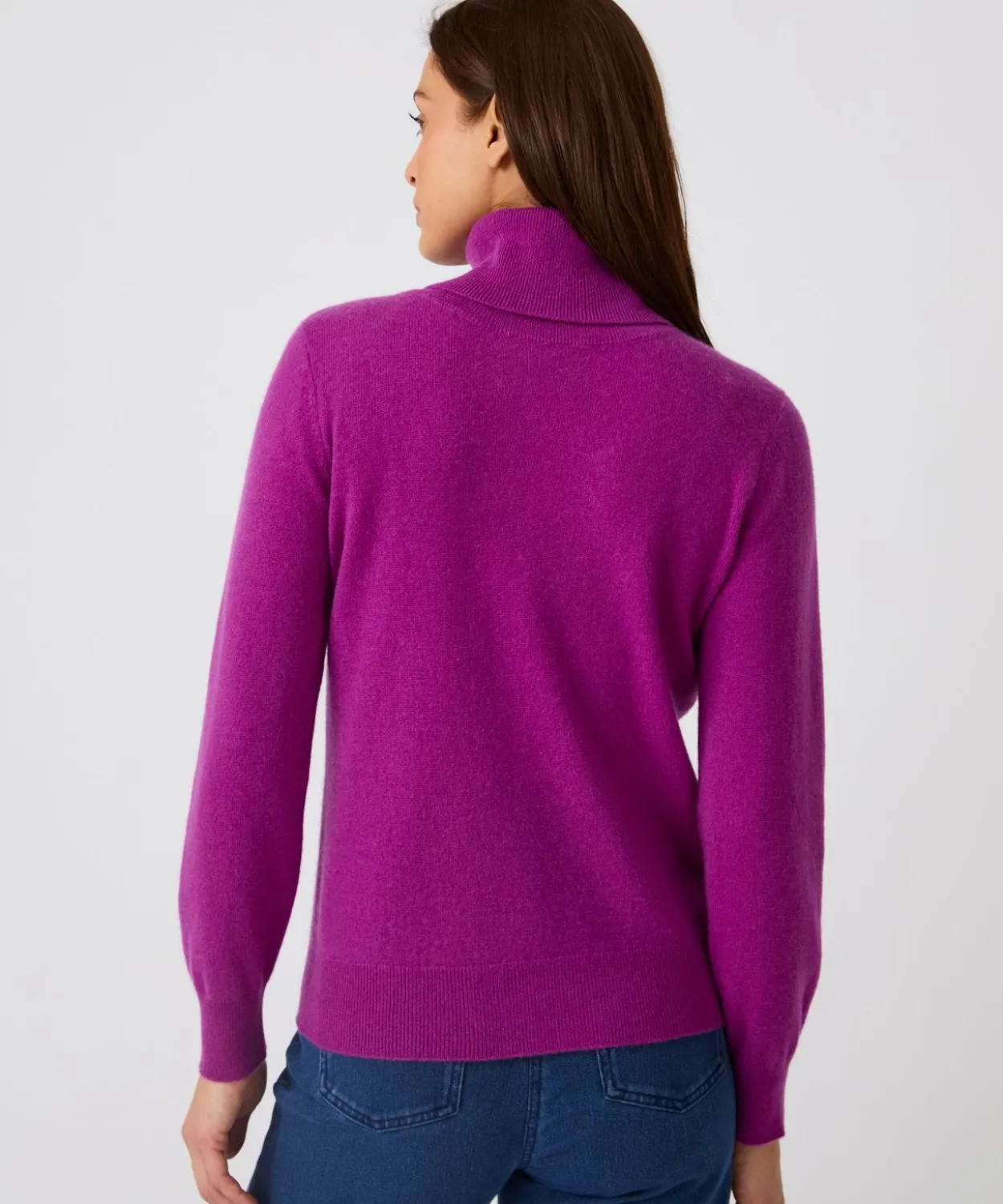 Pull col roulé pur cachemire